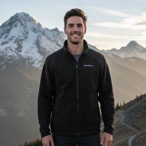 Eddie Bauer Men's Black Lightweight Long Sleeve Jacket